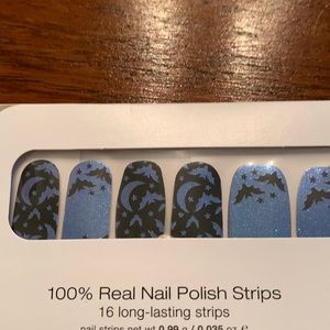 Halloween Nails Color Street Bats Amore Black Blue, Glitter Nail Polish Strips